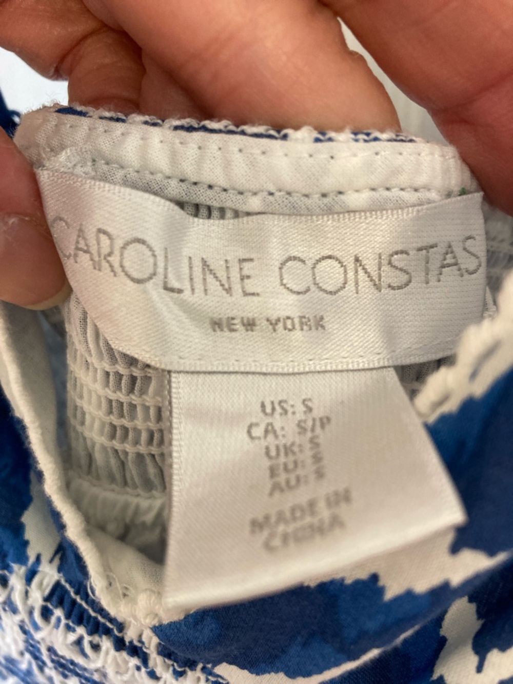 Caroline Constas Blue and White Floral Lace-Trim Dress - Picture 2 of 12